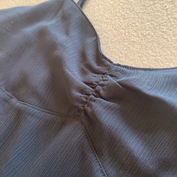 Aeropostale Tiered Ruffle Dress Spaghetti Straps Chiffon Black Medium M - Picture 4 of 10